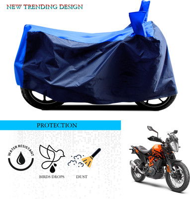 ANTHUB Waterproof Two Wheeler Cover for KTM(390 Adventure, Black, Blue)