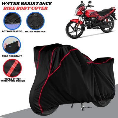 SRP PRODUCT Waterproof Two Wheeler Cover for Hero(Passion Plus, Black, Red)