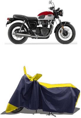 SUGASHRI Waterproof Two Wheeler Cover for Triumph(Bonneville T100, Yellow, Blue)