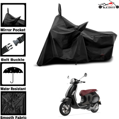 KEDIT Two Wheeler Cover for Universal For Bike(Vespa VXL 125, Black)