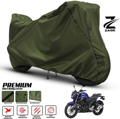 ZAQE Two Wheeler Cover for Yamaha(FZ-25, Green, Black)