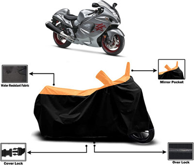 Amexride Two Wheeler Cover for Suzuki(GSX R1300 Hayabusa, Orange)