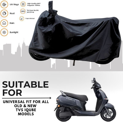 MADAFIYA Two Wheeler Cover for TVS(iQube Electric, Black)