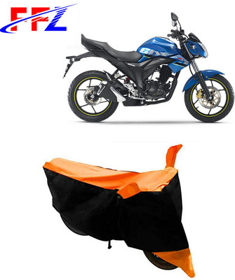 FFZ Waterproof Two Wheeler Cover for Suzuki(Gixxer 250, Black, Orange)