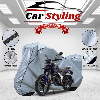 Car Styling Waterproof Two Wheeler Cover for Bajaj(Pulsar 125, Silver, Black)