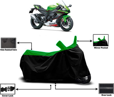Amexride Two Wheeler Cover for Kawasaki(Ninja ZX 10R, Green)