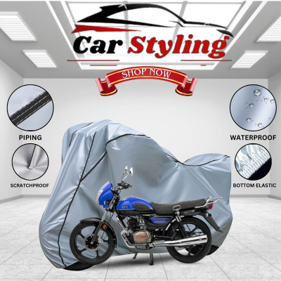 Car Styling Waterproof Two Wheeler Cover for Hero(HF Dawn BS6, Silver, Black)