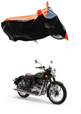 VESMEI Two Wheeler Cover for Royal Enfield(350 BS6, Orange)