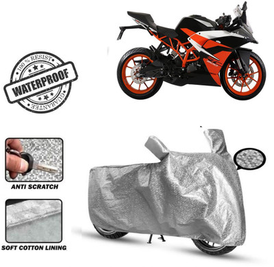 Autoinnovation Waterproof Two Wheeler Cover for KTM(RC 200, Silver)