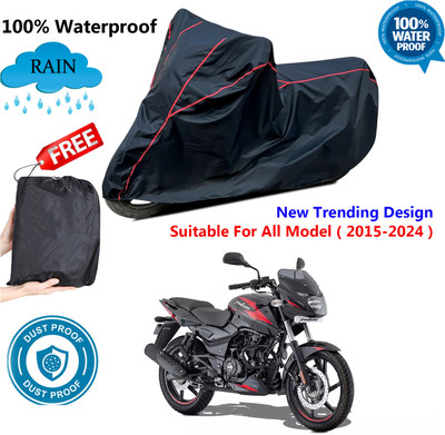 AUTOCAD Waterproof Two Wheeler Cover for Bajaj(Pulsar 150, Black, Red)