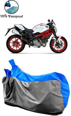 Autofly Waterproof Two Wheeler Cover for Ducati(Monster 796 S2R, Grey, Blue)
