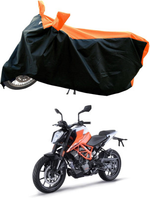DeepShakshi AUTOMOTIVE Waterproof Two Wheeler Cover for KTM(125 Duke BS6, Orange, Black)
