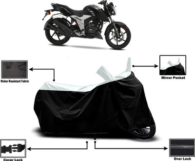 Amexride Two Wheeler Cover for TVS(Apache RTR 160 4V, White)