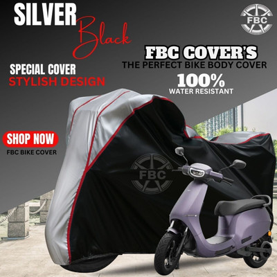 OliverX Waterproof Two Wheeler Cover for Ola(Scooty, Black, Silver)