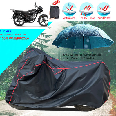 OliverX Waterproof Two Wheeler Cover for Hero(CD 110 Dream, Black)