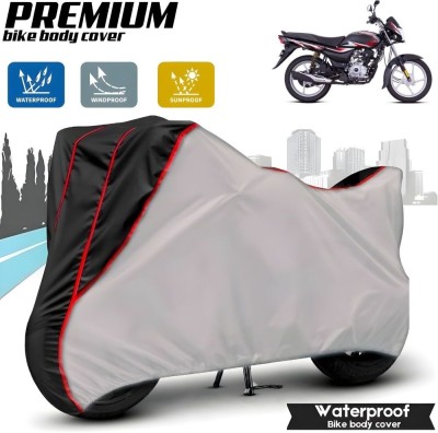 Mwiss Waterproof Two Wheeler Cover for Bajaj(Platina 100, Silver, Black)