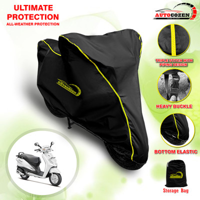 AUTOCOZEN Waterproof Two Wheeler Cover for Hero(Duet VX 110CC, Black)
