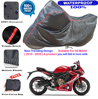 AutoGalaxy Waterproof Two Wheeler Cover for Honda(CBR650R, Black, Red)