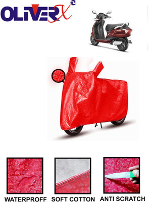OliverX Waterproof Two Wheeler Cover for Hero(Duet 125 CC BS6, Red)