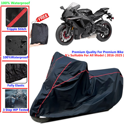 SThanaveX Waterproof Two Wheeler Cover for Yamaha(YZF R1M BS6, Black)
