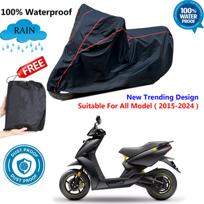 AutoGalaxy Waterproof Two Wheeler Cover for Ather(450, Black, Red)
