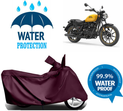 RTS COLLECTIONS Waterproof Two Wheeler Cover for Royal Enfield(Meteor 350, Maroon)