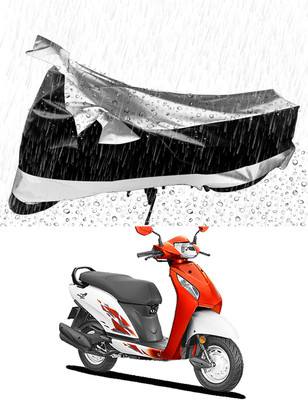 Furious3D Two Wheeler Cover for Honda(Activa 4G, Silver, Black)