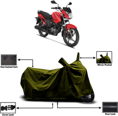 Amexride Two Wheeler Cover for Hero(Glamour BS6, Green)