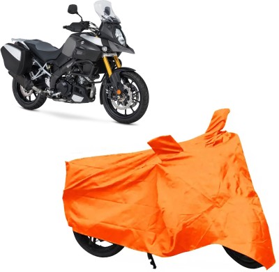 ROYAL AUTO MART Two Wheeler Cover for Suzuki(V Strom 1000, Orange)