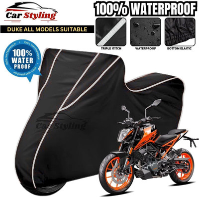 OliverX Waterproof Two Wheeler Cover for KTM(Duke 200, Black, White)
