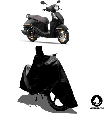 Amexride Waterproof Two Wheeler Cover for Yamaha(Fascino 125, Black)