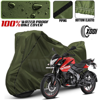 xodi Waterproof Two Wheeler Cover for Bajaj(Pulsar NS125 BS6, Green, Black)