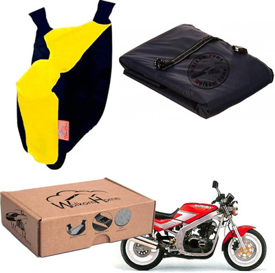 WolkomHome Waterproof Two Wheeler Cover for Suzuki(GS, Yellow, Blue)