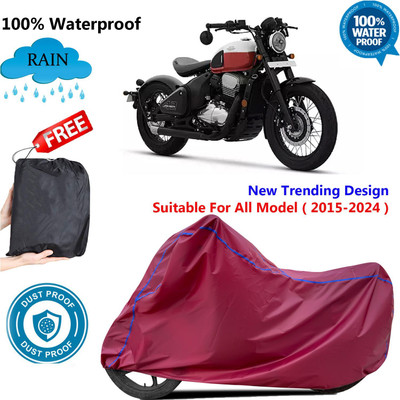 OliverX Waterproof Two Wheeler Cover for JAWA(42, Maroon)