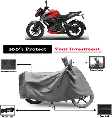 Amexride Two Wheeler Cover for Bajaj(Pulsar NS200, Grey)