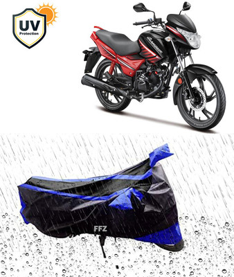 FFZ Waterproof Two Wheeler Cover for Hero(Glamour, Black, Blue)