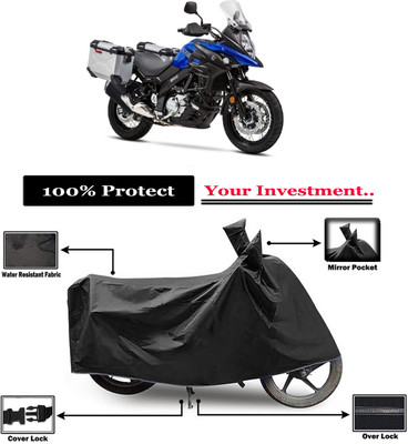 Amexride Two Wheeler Cover for Suzuki(V-Strom 650 XT, Black)