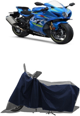 SUGASHRI Waterproof Two Wheeler Cover for Suzuki(GSX R1000, Grey, Blue)