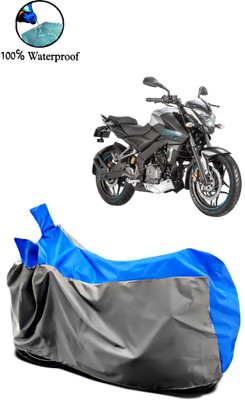 Autofly Waterproof Two Wheeler Cover for Bajaj(Pulsar 200NS FI, Grey, Blue)