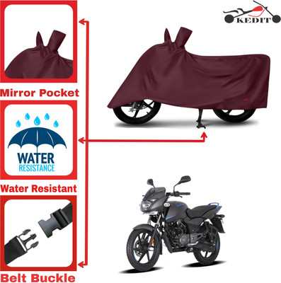 KEDIT Two Wheeler Cover for Bajaj(Pulsar 125 Neon, Maroon)
