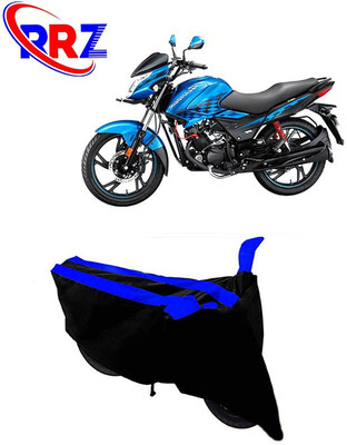 RRZ Waterproof Two Wheeler Cover for Hero(Glamour FI, Black, Blue)