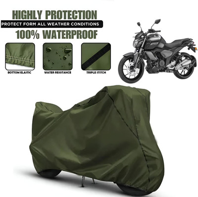 OliverX Waterproof Two Wheeler Cover for Yamaha(FZ, Green, Black)