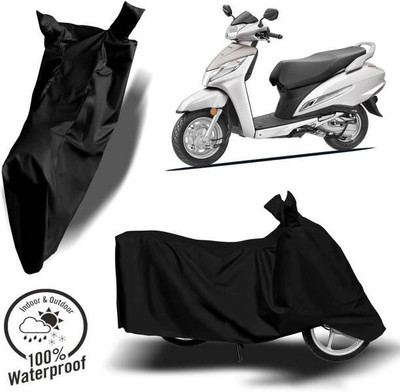 RAAMKM Waterproof Two Wheeler Cover for Hero, Honda(HF Deluxe BS6, Black)