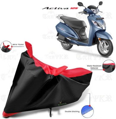 sowelar Waterproof Two Wheeler Cover for Honda(Activa 125, Red, Black)