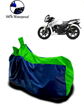 Autofly Waterproof Two Wheeler Cover for TVS(Apache RTR 180, Blue, Green)