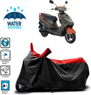 JSJINSIL Waterproof Two Wheeler Cover for Okinawa(Ridge Plus, Red, Black)