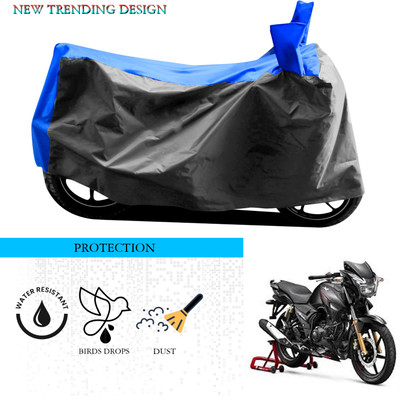 SnehaSales Waterproof Two Wheeler Cover for TVS(Apache 150, Grey, Blue)