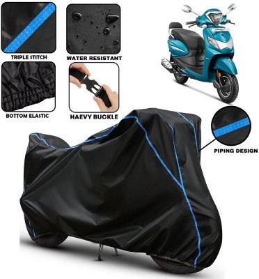 kerwa Two Wheeler Cover for Hero(Pleasure Plus, Black, Blue)