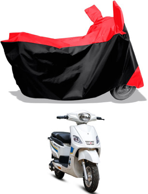 Amexride Two Wheeler Cover for Hero Electric(Electric NYX HS500 ER BS6, Black, Red)