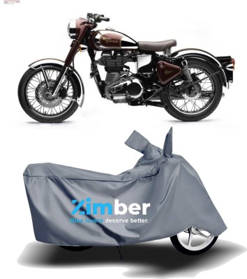 ZIMBER Two Wheeler Cover for Royal Enfield(Bullet 500, Grey)